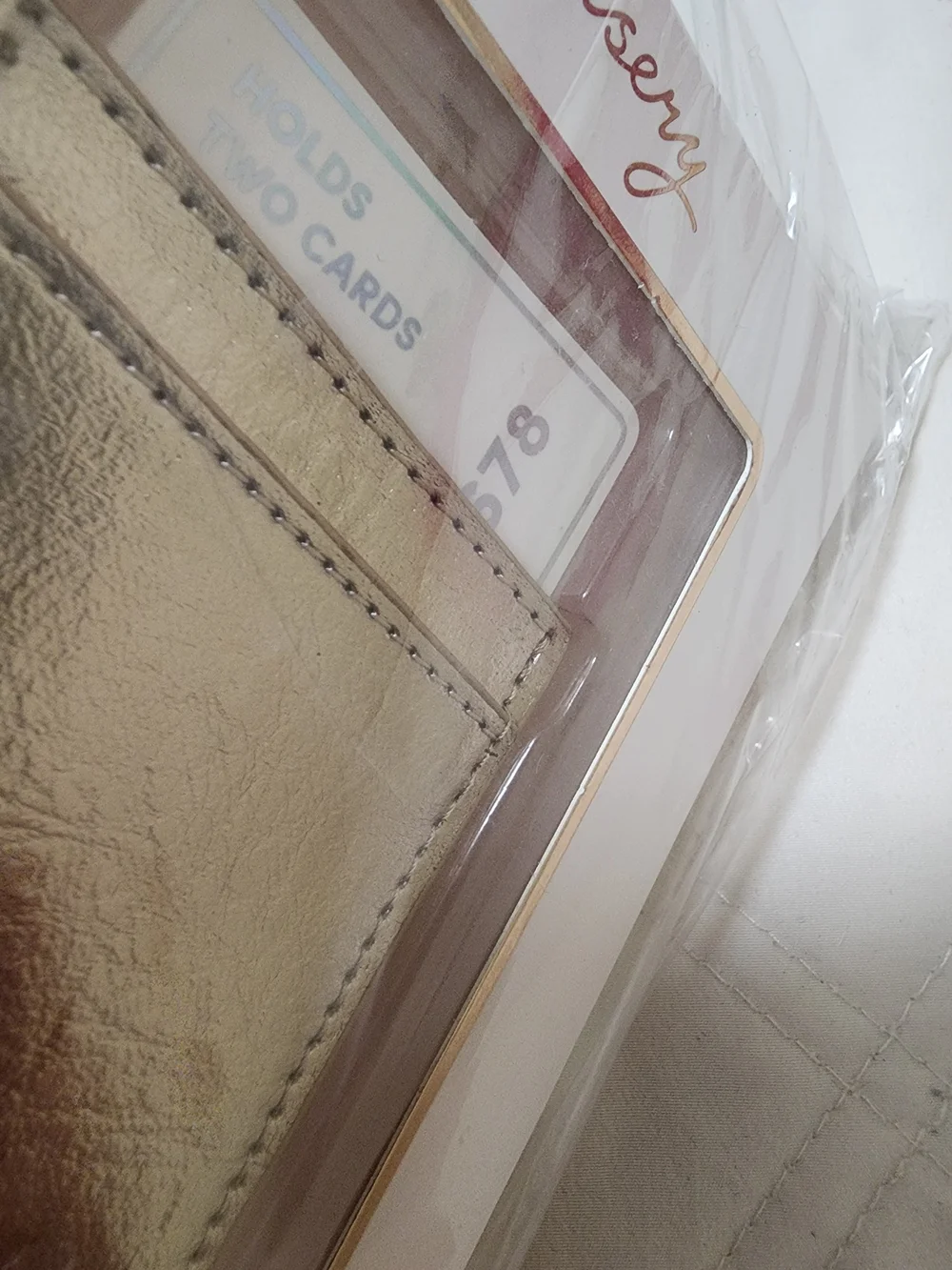 Metallic Gold Stick-On Phone Card Pocket